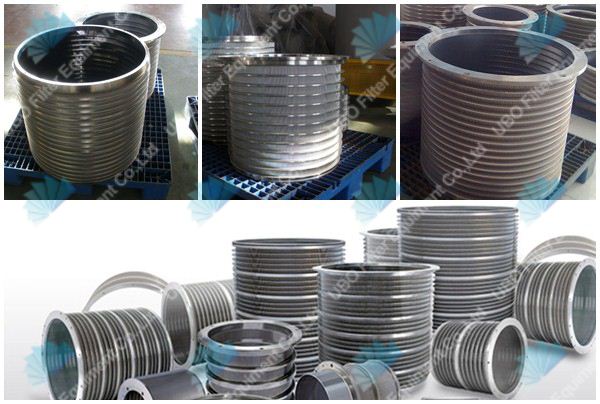 Wedge wire screen pressure basket