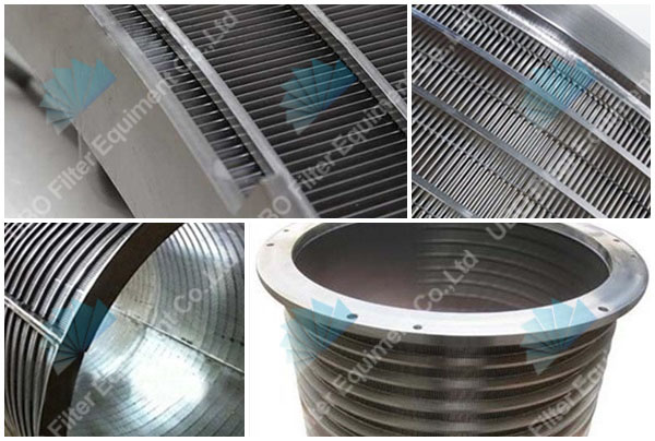 Wedge wire Johnson screen for centrifuge basket