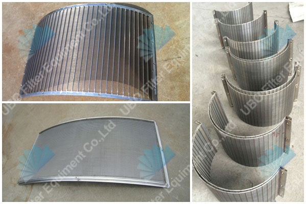 Stainless steel parabolic screen for food processing