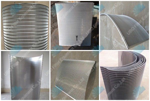 Wedge wire curve screen panel for food procesing 